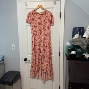 Knox Rose Flutter Short-Sleeve Button Front Dress